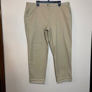 Talbots Womens Size 18 Relaxed Chino Pants Khaki Straight Leg Casual Everyday